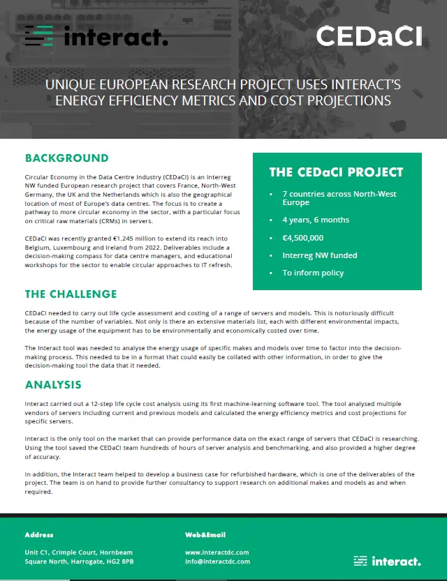 Unique European Research Project Uses Interact's Energy Efficiency Metrics and Cost Projections